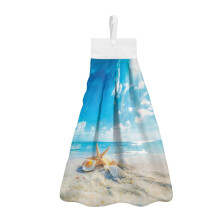 Beach Ocean Hand Towels with Loop Starfish Design 3-Pc