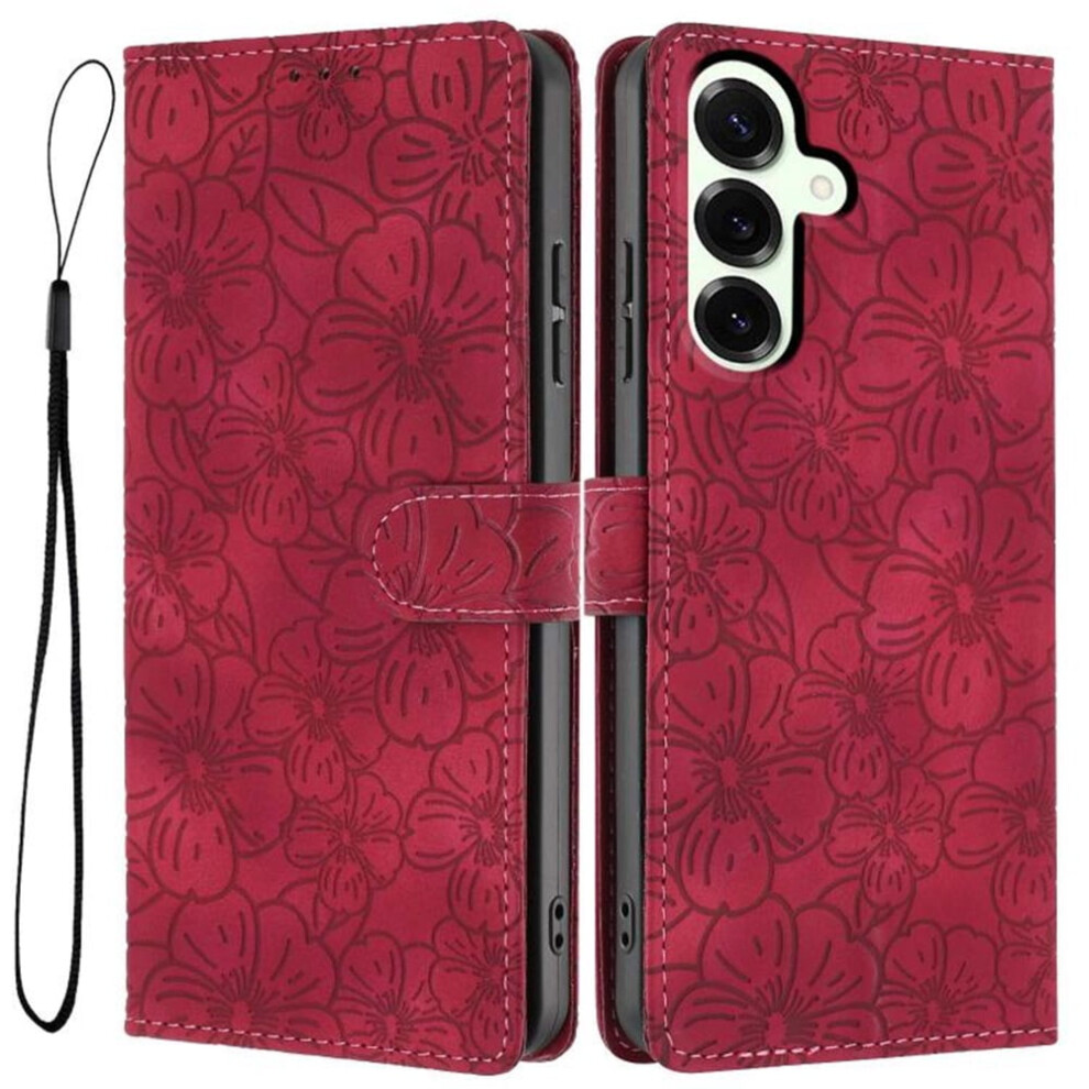 Cherry Blossom Leather Flip Wallet Case For Samsung Galaxy Red 9180435653949