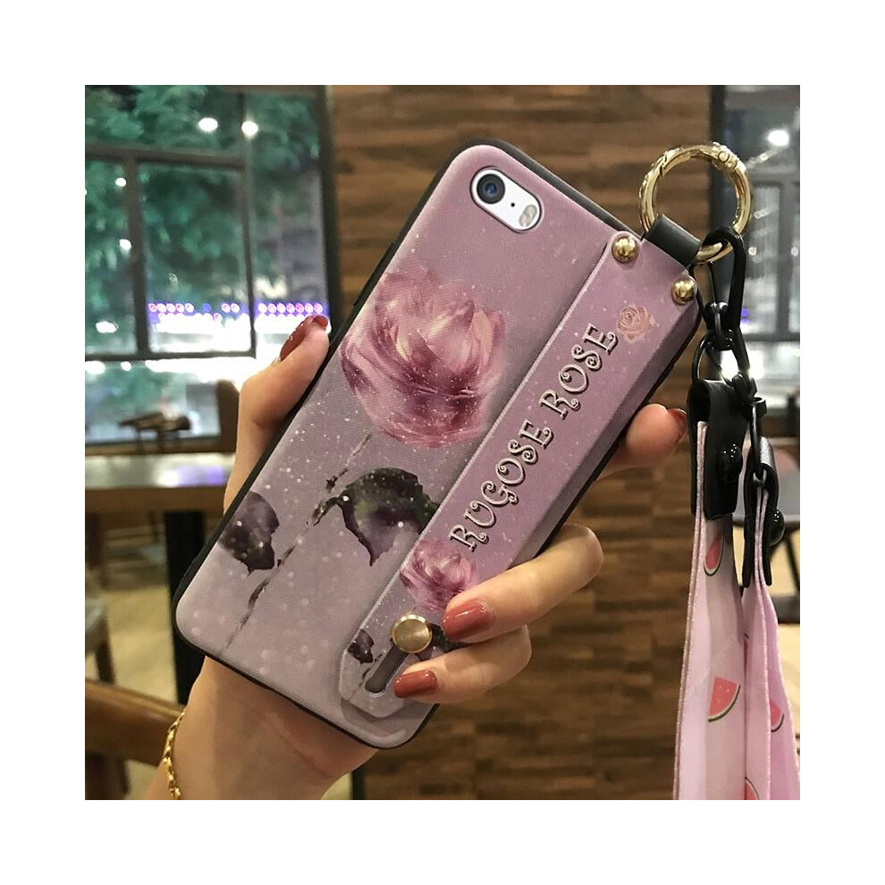 Iphone 5/5S/Se Silicone Phone Case With Ring, Lanyard, And 9180435656148