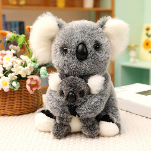 Zachte, knuffelbare koala, wit, 28 cm