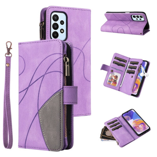 Purple PU Leather Folio Case for Samsung Galaxy A23 5G with