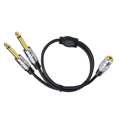 Hovedtelefonadapter 3,5 mm hun til 6,35 mm han Y-splitter