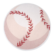 Alfombra deportiva redonda con estampado de baloncesto y béisbol, 48x36 pulgadas.