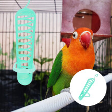 Panier à oiseaux vert avec perchoir, en plastique résistant, 1 pièce