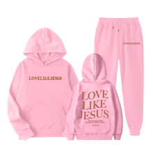 Girls Hooded Sweatshirt and Pants Set Pink 5-6 Years