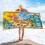 Serviette de plage en microfibre à imprimé tropical 70 x 152 cm 1