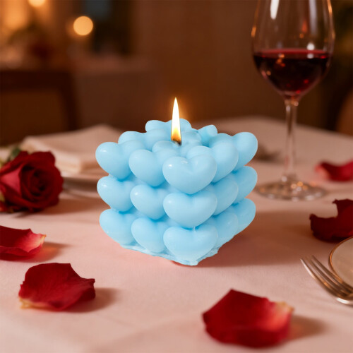 Vela aromática azul con forma de corazón (1 unidad)