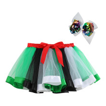 Kids Tutu Skirt Set with Hairband Green