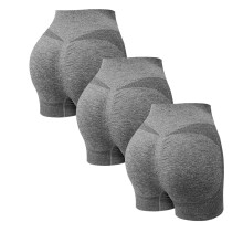 Nahtlose Yoga-Shorts für Damen mit hohem Bund, 3-teilig, Größen S-XXL