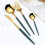 Stainless Steel Tableware Set Gold Fork and Spoon 4-Piece 2