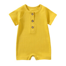 Baby Boys Romper Jumpsuit Short Sleeve Yellow 0-24 Months