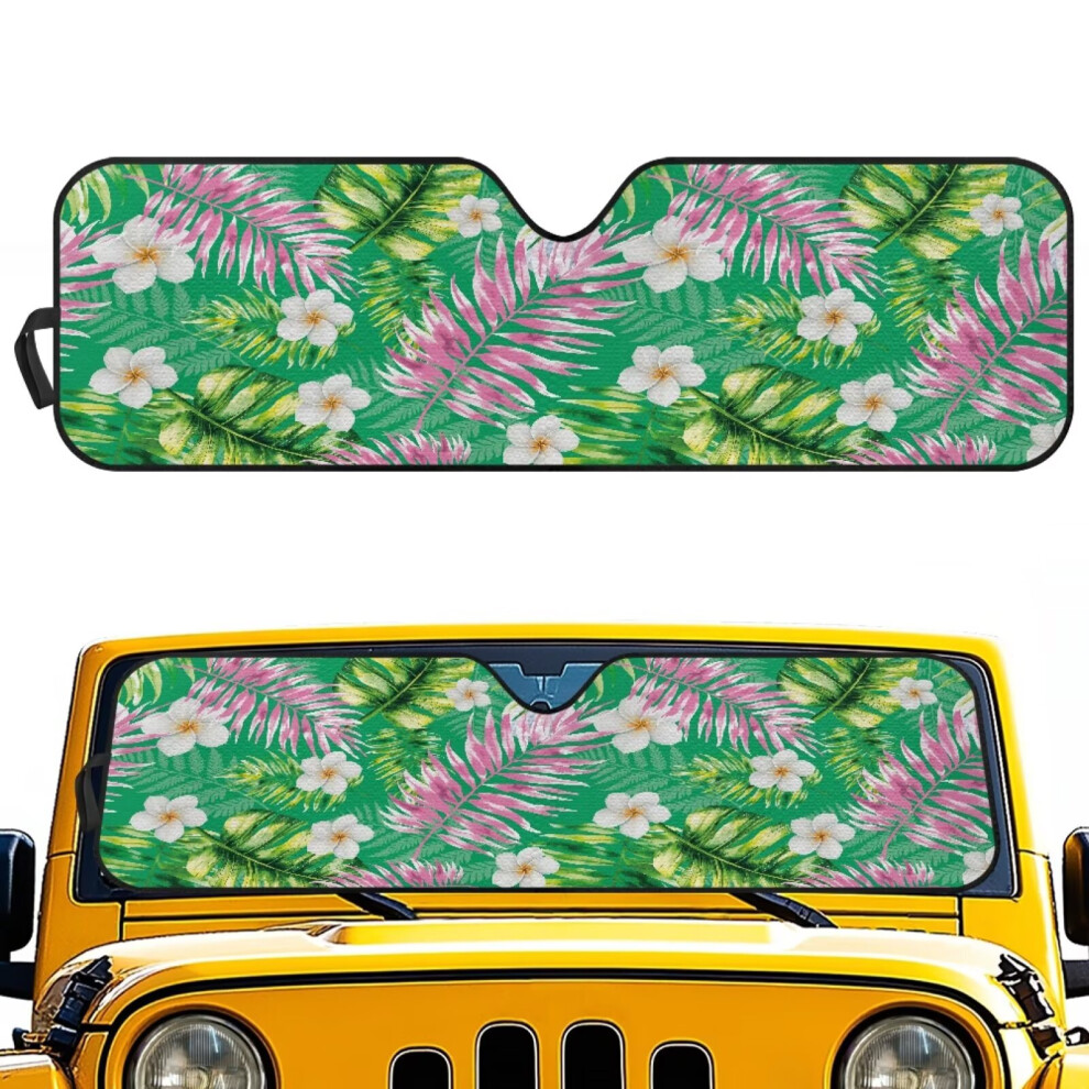 Hawaiian Plumeria Car Sun Shade For Jeep Wrangler Jl/Jlu 9101399782643