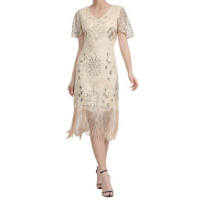 Abito vintage flapper taglie forti con frange e perline