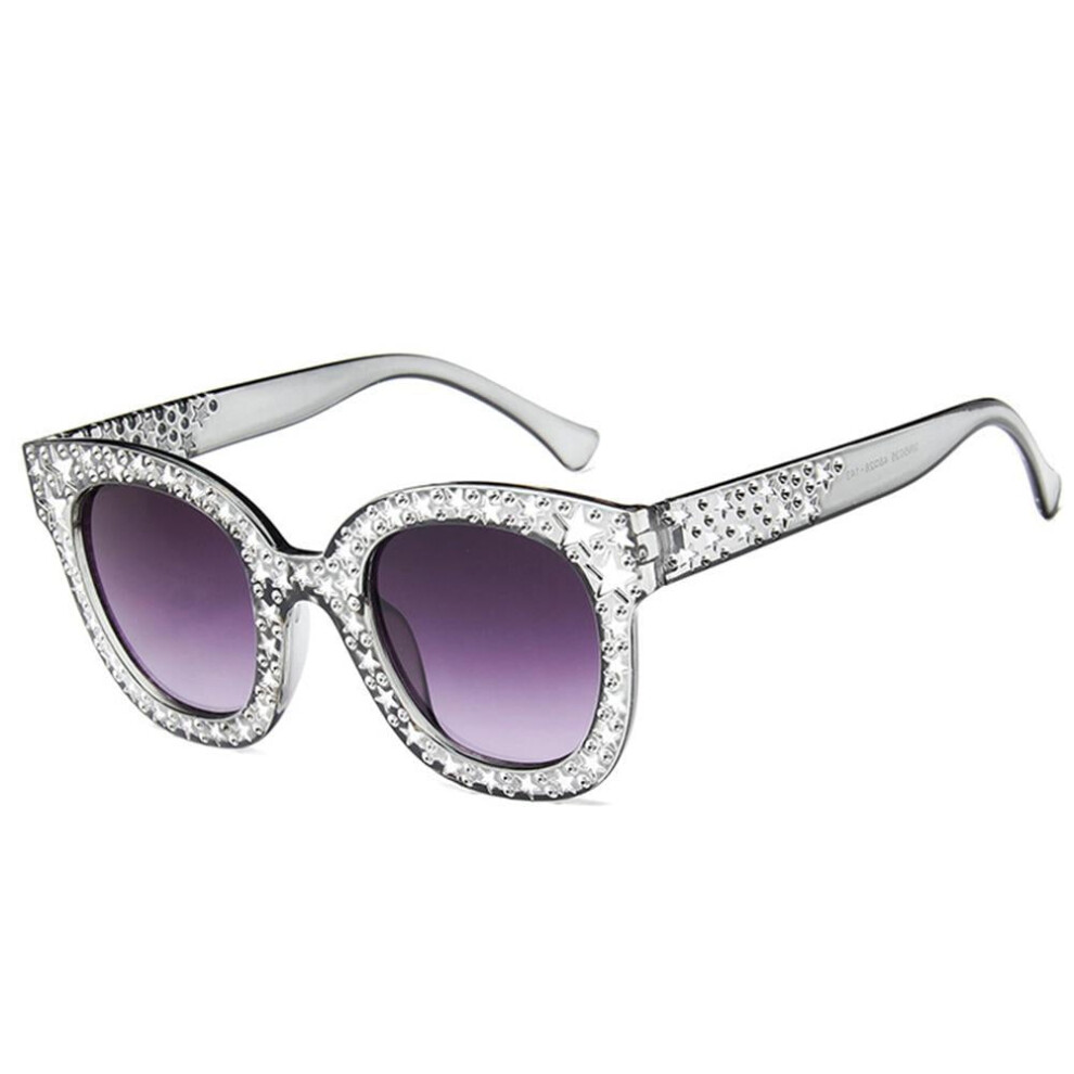 Retro Oversize Mosaic Star Sunglasses for Women