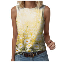 Women's Tank Top Summer Casual Crew Neck Sleeveless Loose