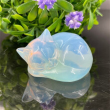 Κρύσταλλος χαλαζία θεραπευτική πέτρα σκάλισμα γάτας 2 ιντσών
