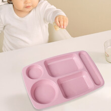 Vierkante plastic buffetborden, roze, 9,2 x 13,5 inch, 5 vakjes