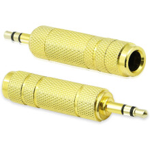 3,5 mm til 6,35 mm stereo hovedtelefonadapter forgyldt, 2-pak