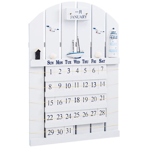 Conjunto de Calendário Perpétuo de Madeira para Casa de Campo 1
