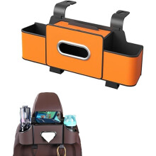 Organisateur de voiture avec boîte à mouchoirs en cuir et porte-gobelet