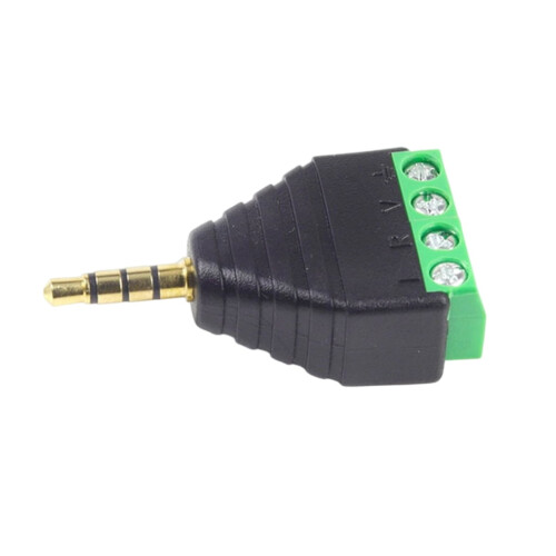 3,5 mm aansluitblokconnector, 4-pins stereo
