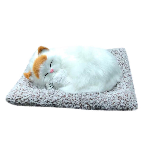 Brinquedo de pelúcia de gato em carvão de bambu com som, 27 x 19 cm (10,6 x 7,5 polegadas)