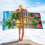 Toalha de praia de microfibra com estampa tropical de secagem rápida, 70 x 152 cm (27,5 x 60 polegadas). 1
