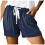 Drawstring Shorts Elastic Waist Casual Lightweight with 1