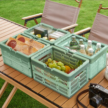 Collapsible Picnic Basket with Lid and Insulated Cooler