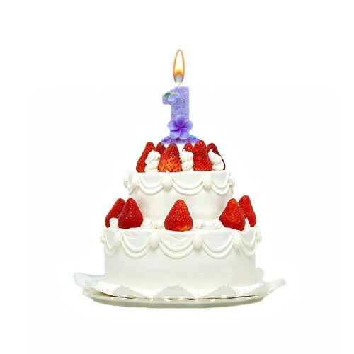 Bougie d'anniversaire numérique Sunxin Fleur violette 1 pièce 1