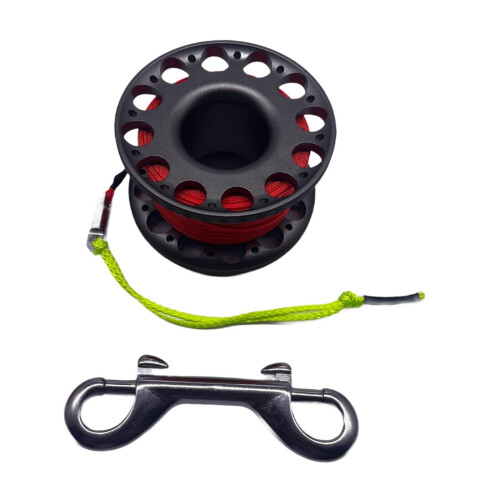 Scuba Diving Reel Gray with Double-Ended Bolt Snap 1pc 1