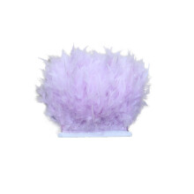Turkey Feather Trim Natural Violet 4-6 inch Wide