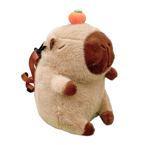 Plush Capybara Backpack Khaki Lightweight Casual 2