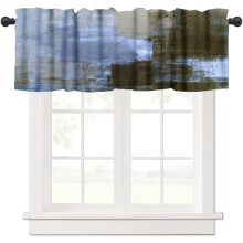Abstract Art Valance Curtains Gray Blue 54x18in