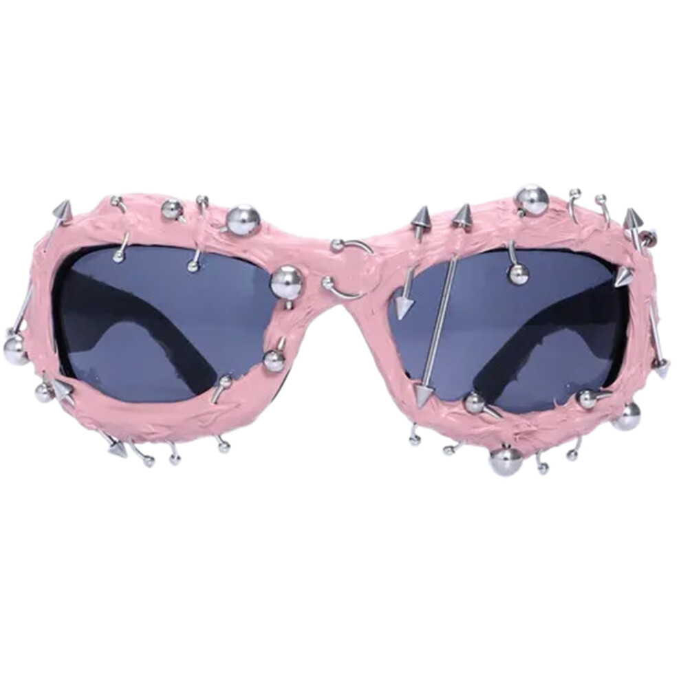 Punk Rivet Frame Sunglasses Hip-Hop Style 1 Pair