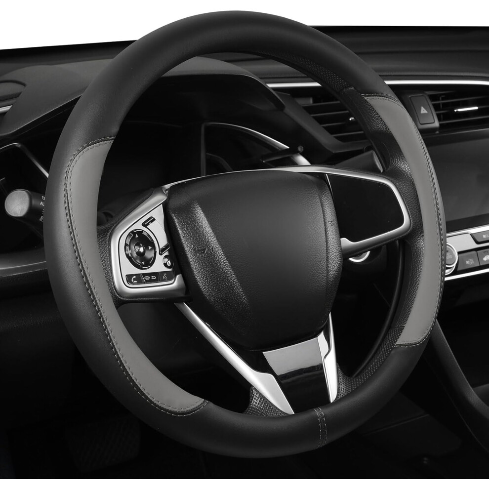 Microfiber Leather Wheel Cover Universal 14.5-15 Inch Black 974856943753