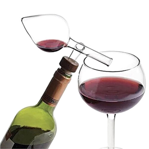 2X Red Wine Aerator, Portable Bottle Pourer and Quick Decanter, Glass, Peach Shape 2
