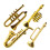 Mini Saxophone Decorations Golden 4 pcs 4.5x2x0.4 cm 3