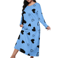 Women's Casual Long Robe Pajamas Light Blue 3X