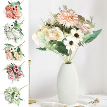 Pivoines artificielles en soie rouge 12 x 6 pouces (1 pièce)