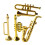 Mini Saxophone Decorations Golden 4 pcs 4.5x2x0.4 cm 4