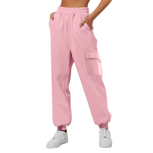 Women's High-Waisted Fleece Jogging Pants Plus Size