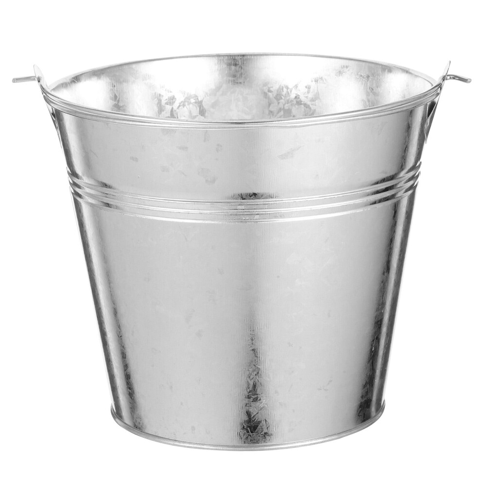 Iron Bucket Planter With Handle Galvanized 1 Piece 9558830582919