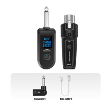 2X Wireless XLR Transmitter and Receiver Set, Rechargeable Audio Signal Adapter for Mixers, Mics, Electric Guitars