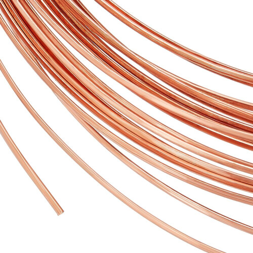 Copper Craft Wire Half Round Raw 1.6x0.6mm 6m/Roll