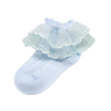 Calzini in cotone per bambini con ricami e pizzo, 6 paia