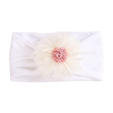 Baby headband nylon soft beanie headwrap white free size