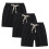 Kids Cotton Linen Shorts 3-Pack Drawstring Black 9-10 Years 1