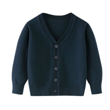 Kids' Navy Knit Cardigan Long Sleeve Button Front 13-14