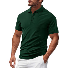 Men's Polo Shirt Short Sleeve Cotton Pique 3-Button Classic
